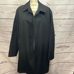 Calvin Klein Black Button‎ Down 3 Button Closure Collared Coat Size 42